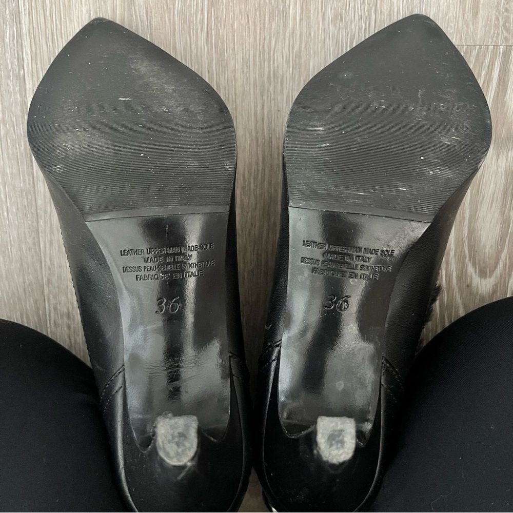 NAPOLEONI Black Leather Ankle Boots with Chain Size 36 - Picture 7 of 9